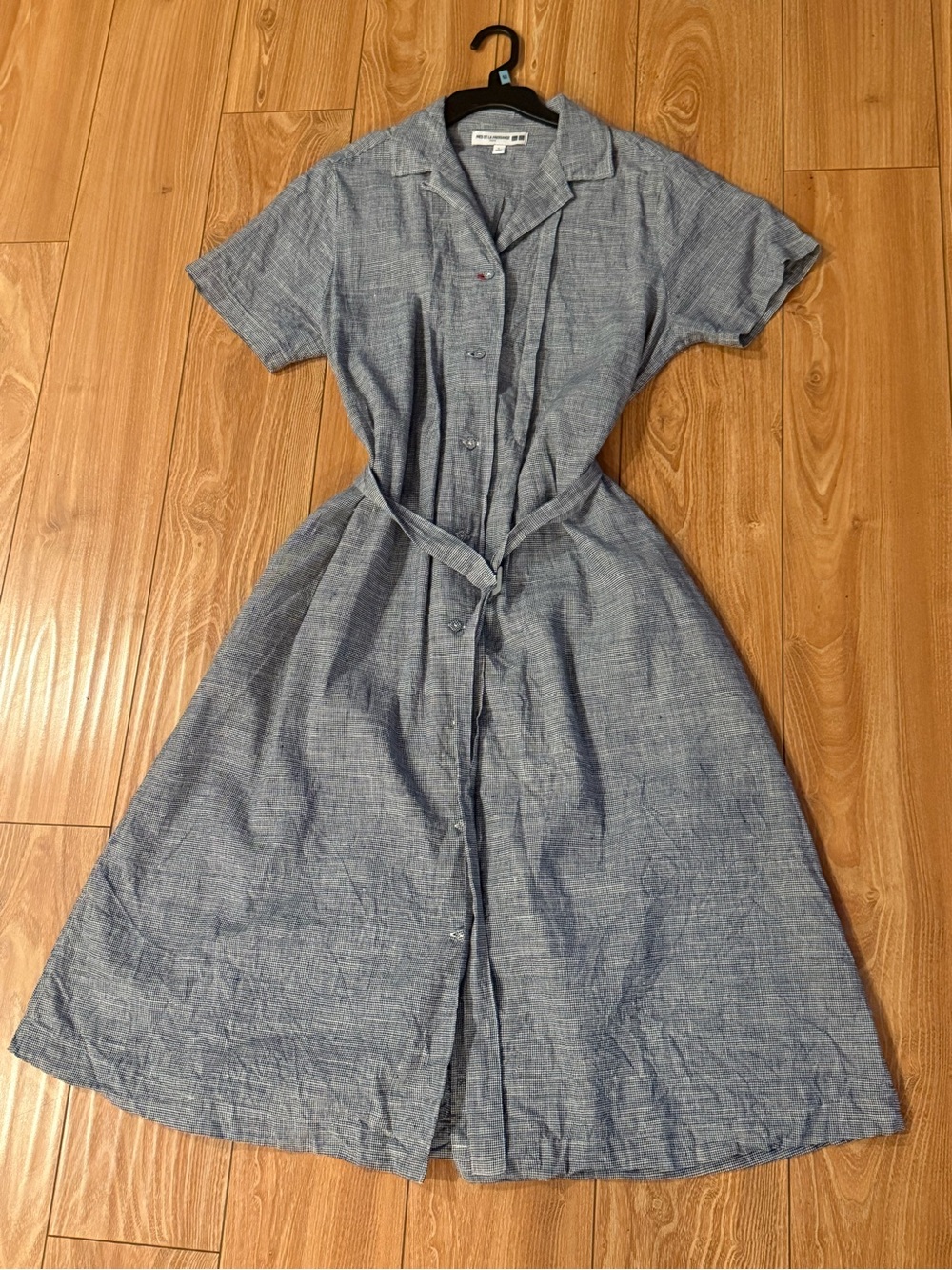Uniqlo Button-Front Chambray Shirt Midi Dress